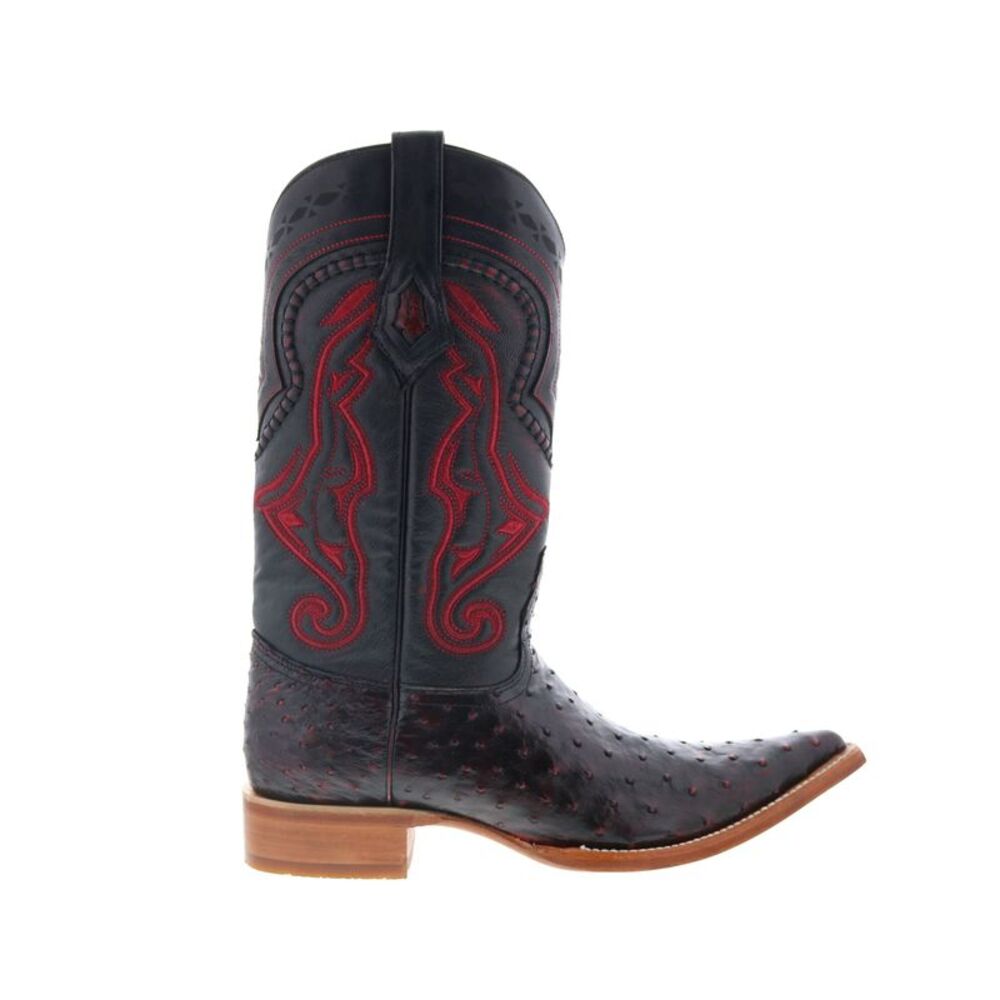 Los Altos Mens Ostrich Boot XXX-Toe Burgundy Boots (NWT)